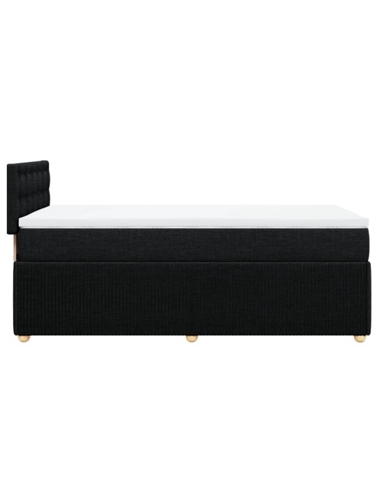 Box spring postel s matrací černá 80 x 200 cm textil