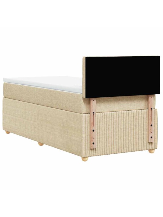 Box spring postel s matrací krémová 80 x 200 cm textil