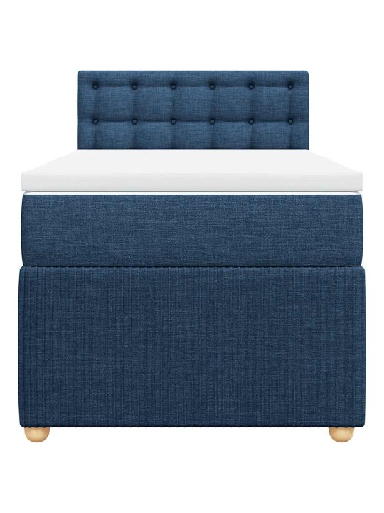 Box spring postel s matrací modrá 80x200 cm textil