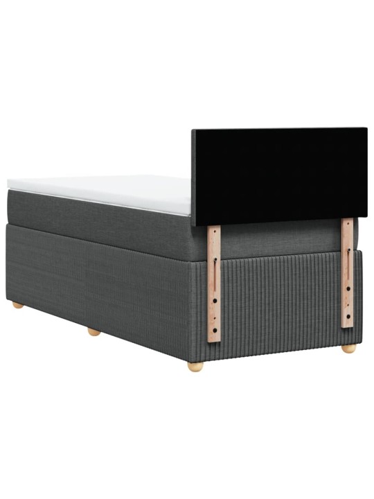 Box spring postel s matrací tmavě šedá 90x190 cm textil