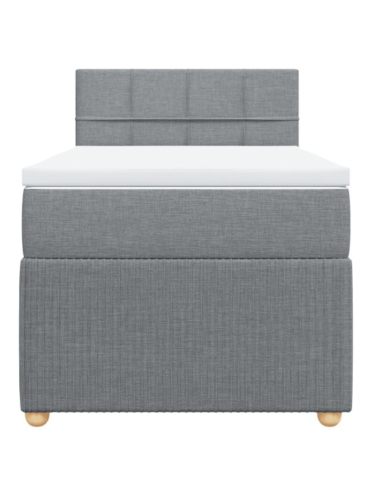 Box spring postel s matrací světle šedá 90x190 cm textil