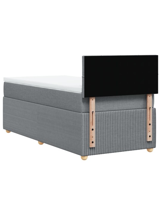 Box spring postel s matrací světle šedá 90x190 cm textil