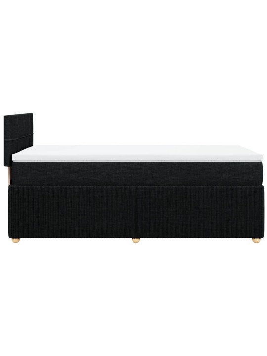 Box spring postel s matrací černá 90x190 cm textil