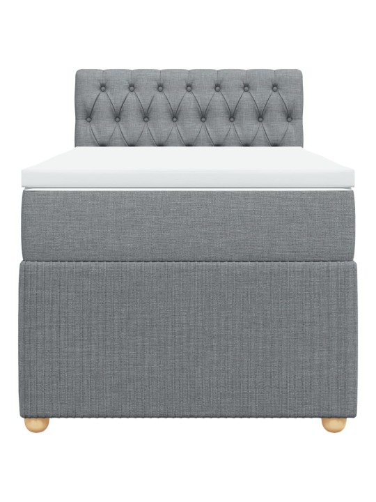 Box spring postel s matrací světle šedá 90x190 cm textil