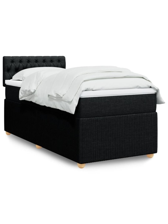 Box spring postel s matrací černá 90x190 cm textil