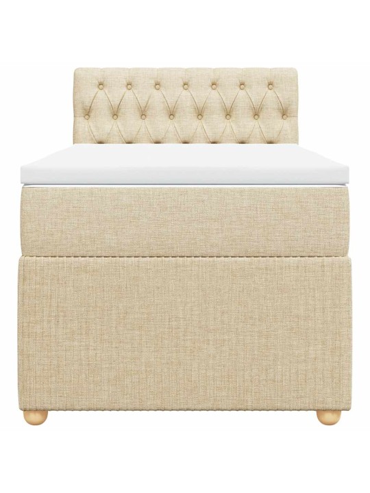 Box spring postel s matrací krémová 90x190 cm textil