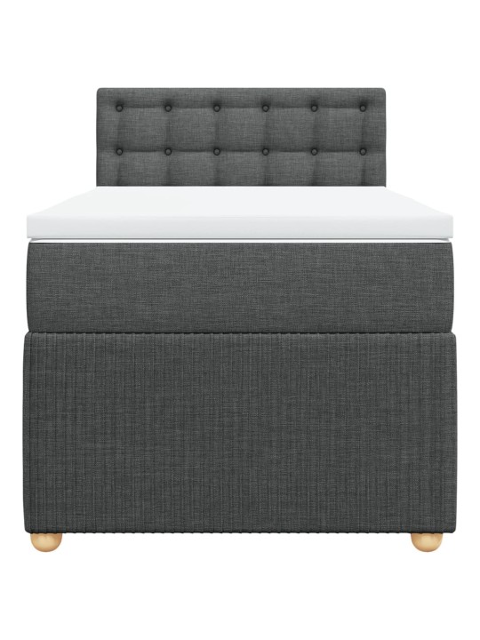 Box spring postel s matrací tmavě šedá 90x190 cm textil