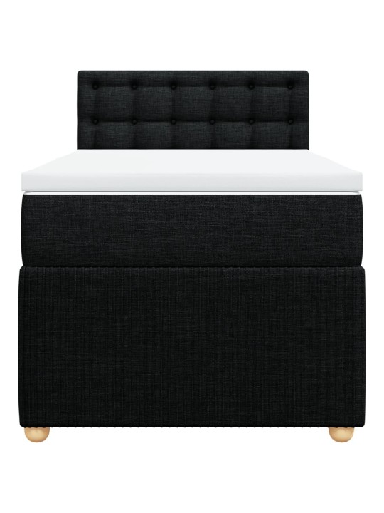 Box spring postel s matrací černá 90x190 cm textil
