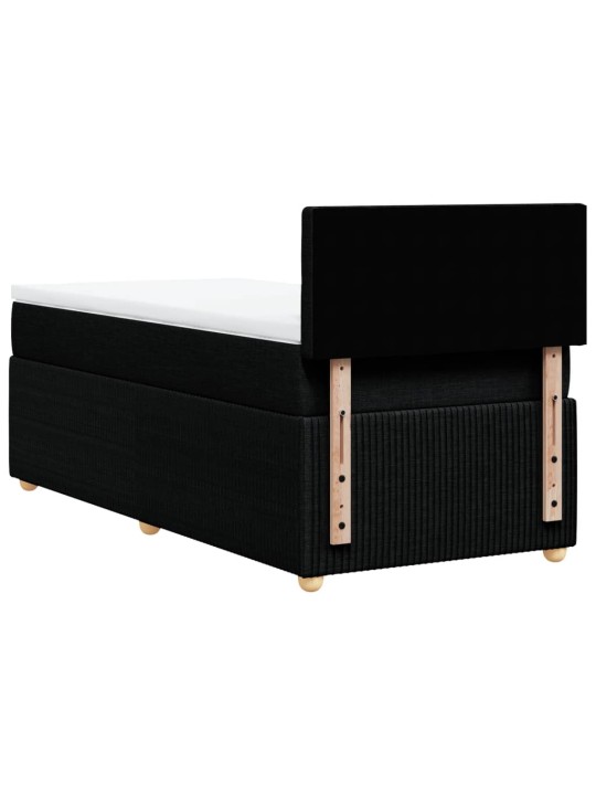 Box spring postel s matrací černá 90x190 cm textil