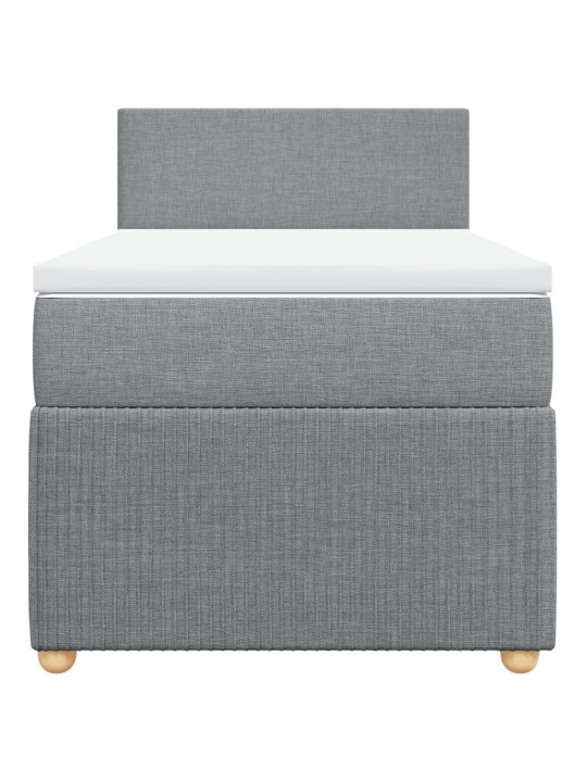 Box spring postel s matrací světle šedá 90x200 cm textil