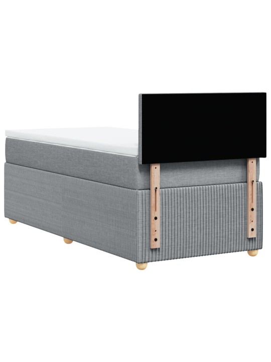 Box spring postel s matrací světle šedá 90x200 cm textil