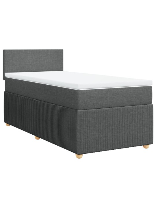 Box spring postel s matrací tmavě šedá 90x200 cm textil