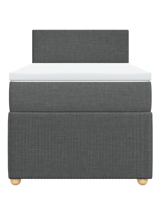Box spring postel s matrací tmavě šedá 90x200 cm textil