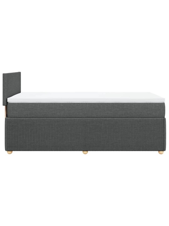Box spring postel s matrací tmavě šedá 90x200 cm textil