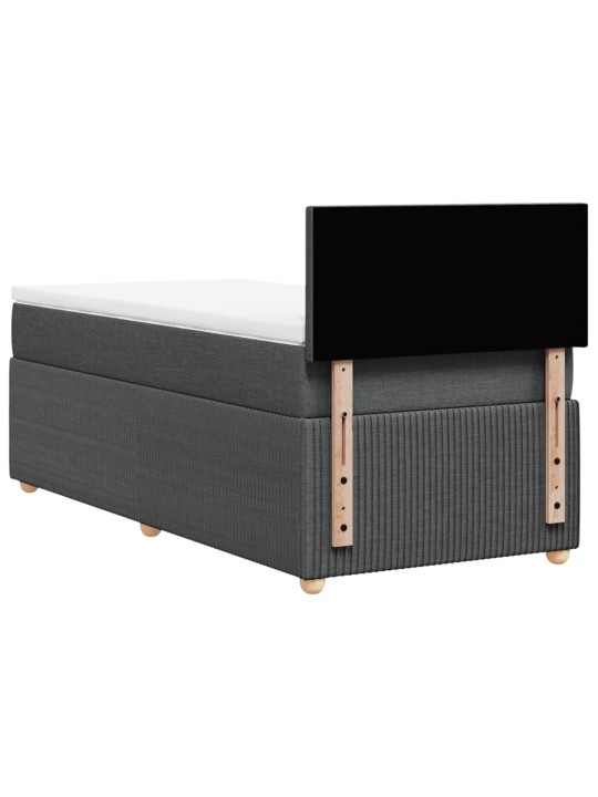 Box spring postel s matrací tmavě šedá 90x200 cm textil