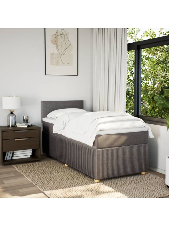 Box spring postel s matrací taupe 90x200 cm textil