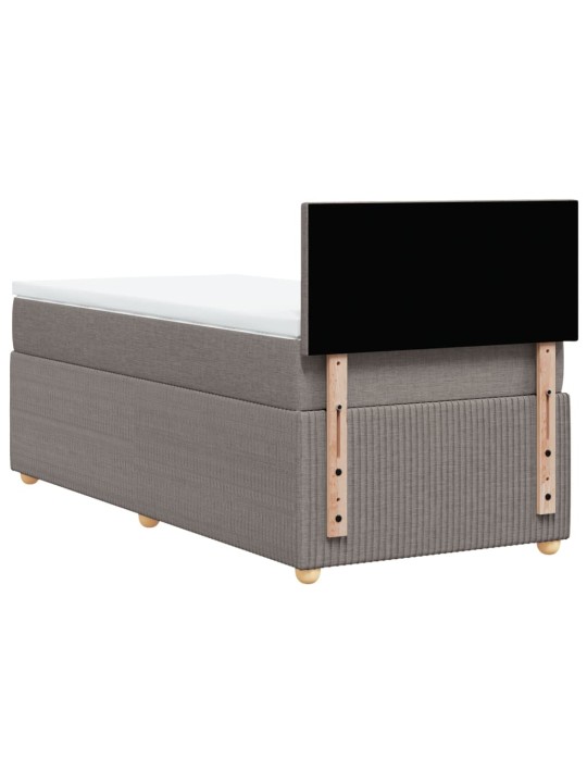 Box spring postel s matrací taupe 90x200 cm textil
