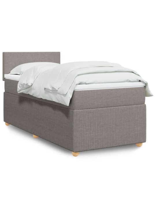 Box spring postel s matrací taupe 90x200 cm textil