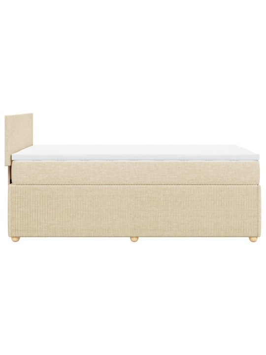 Box spring postel s matrací krémová 90x200 cm textil