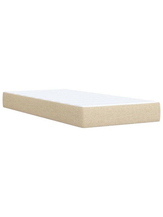 Box spring postel s matrací krémová 90x200 cm textil