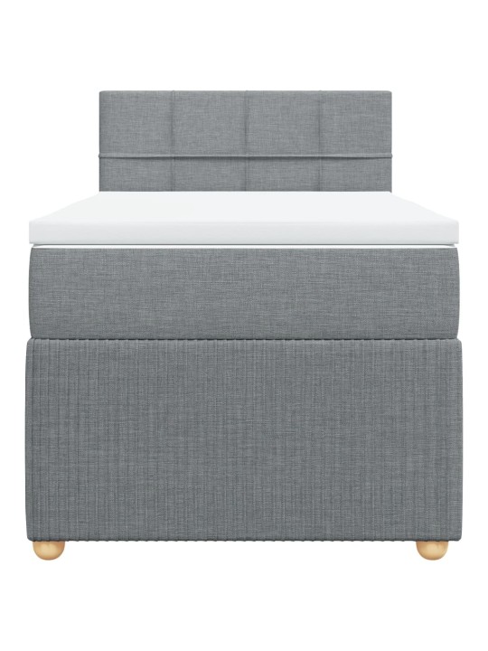 Box spring postel s matrací světle šedá 90x200 cm textil