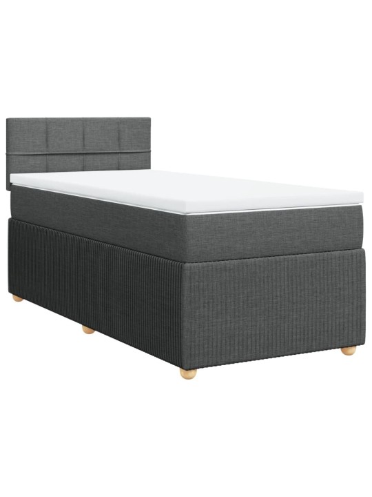Box spring postel s matrací tmavě šedá 90x200 cm textil