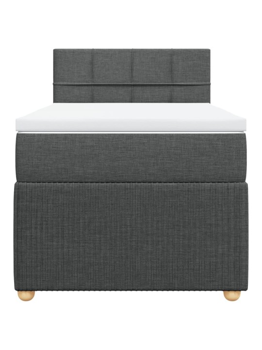 Box spring postel s matrací tmavě šedá 90x200 cm textil