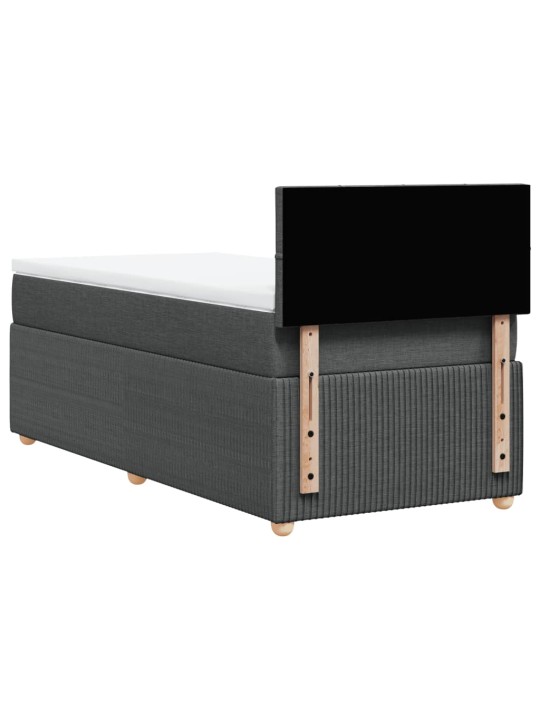 Box spring postel s matrací tmavě šedá 90x200 cm textil
