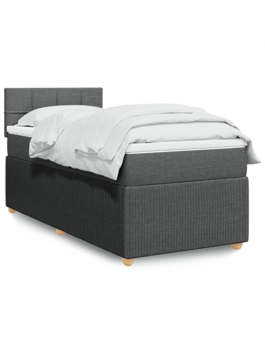 Box spring postel s matrací tmavě šedá 90x200 cm textil