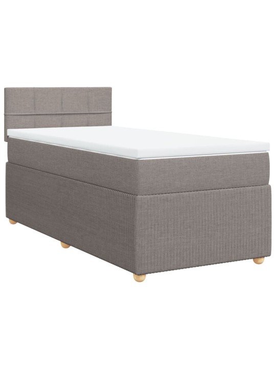 Box spring postel s matrací taupe 90x200 cm textil