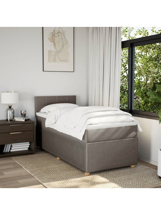 Box spring postel s matrací taupe 90x200 cm textil