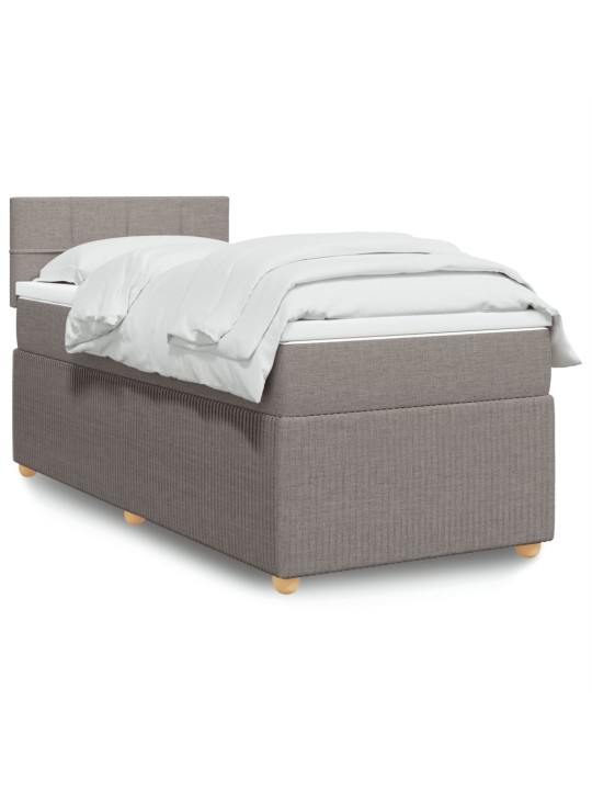 Box spring postel s matrací taupe 90x200 cm textil