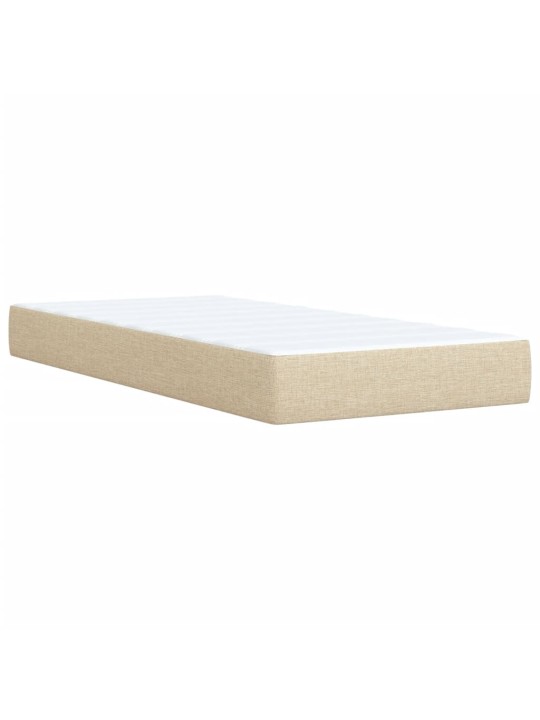 Box spring postel s matrací krémová 90x200 cm textil