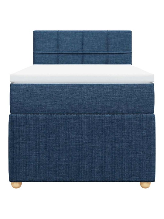 Box spring postel s matrací modrá 90x200 cm textil