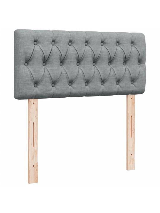 Box spring postel s matrací světle šedá 90x200 cm textil