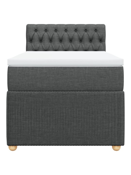 Box spring postel s matrací tmavě šedá 90x200 cm textil