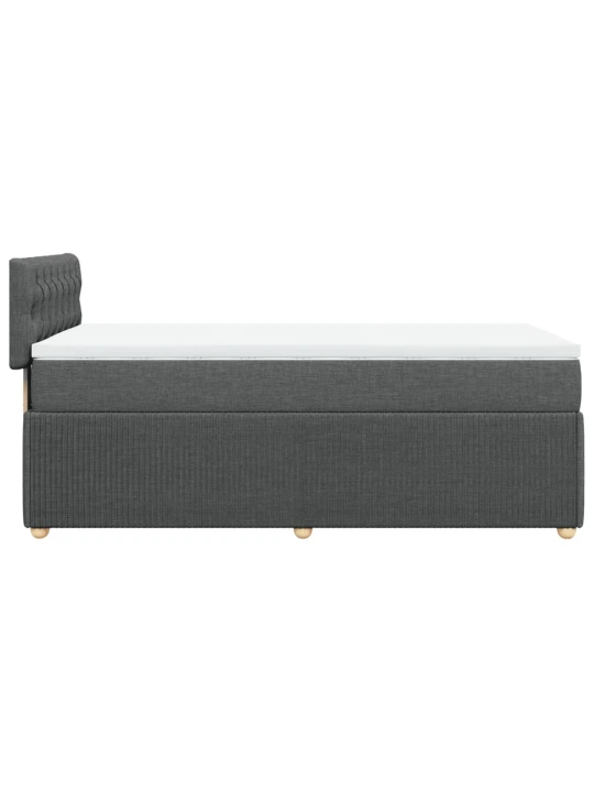 Box spring postel s matrací tmavě šedá 90x200 cm textil