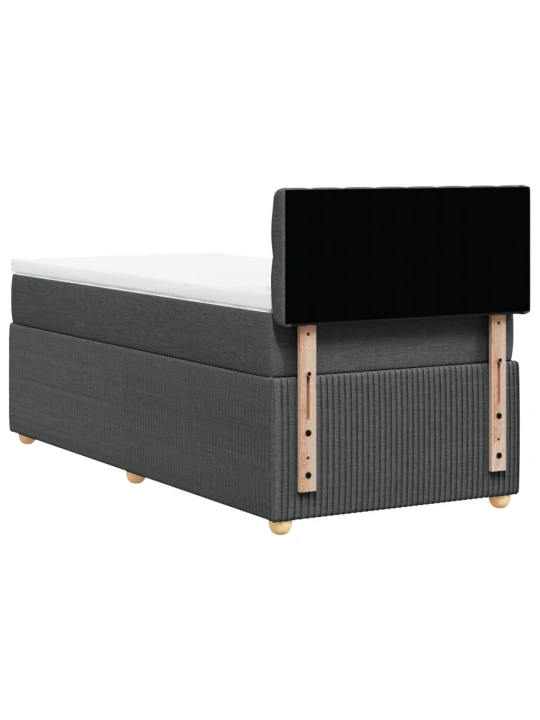 Box spring postel s matrací tmavě šedá 90x200 cm textil