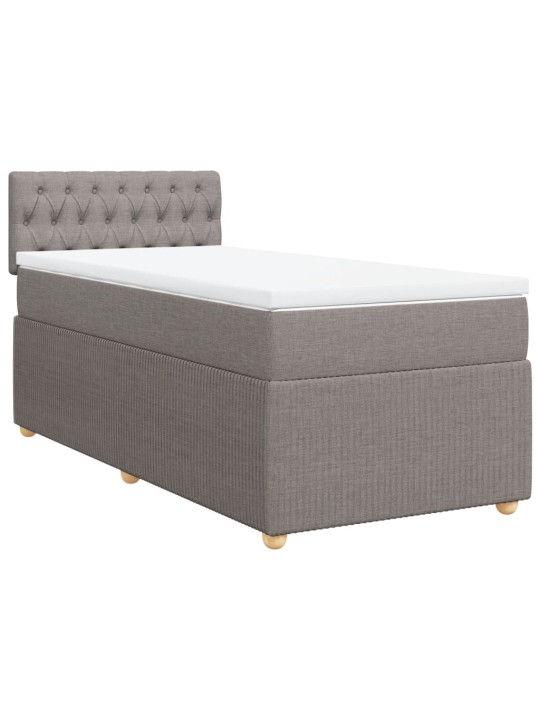 Box spring postel s matrací taupe 90x200 cm textil