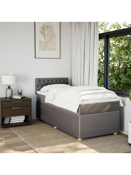 Box spring postel s matrací taupe 90x200 cm textil