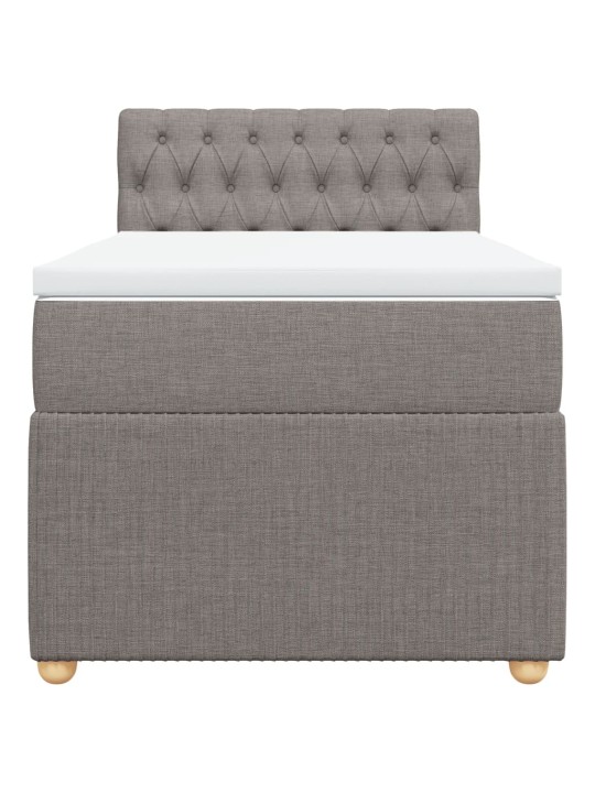 Box spring postel s matrací taupe 90x200 cm textil