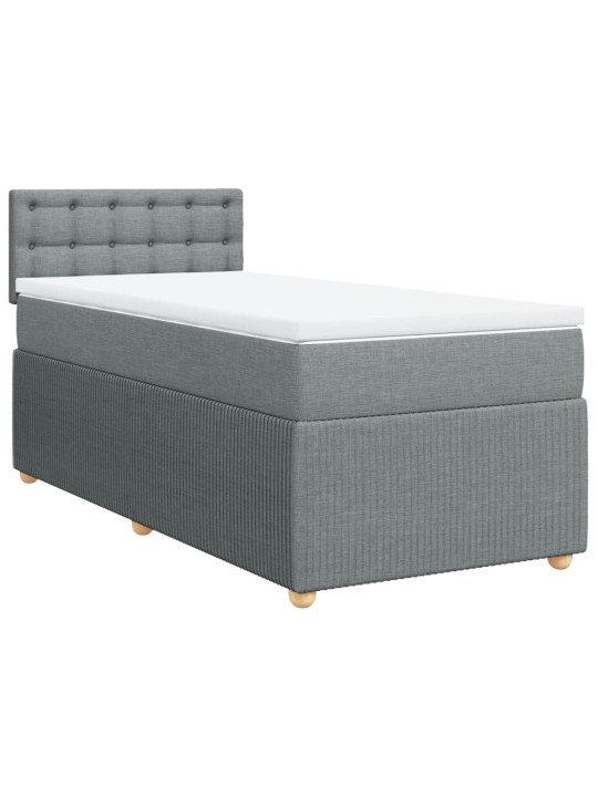 Box spring postel s matrací světle šedá 90x200 cm textil
