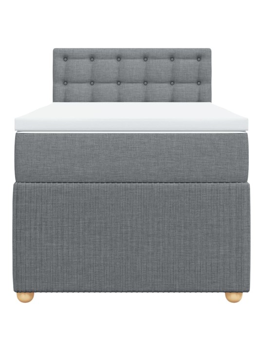 Box spring postel s matrací světle šedá 90x200 cm textil