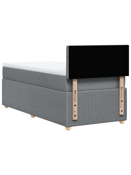Box spring postel s matrací světle šedá 90x200 cm textil