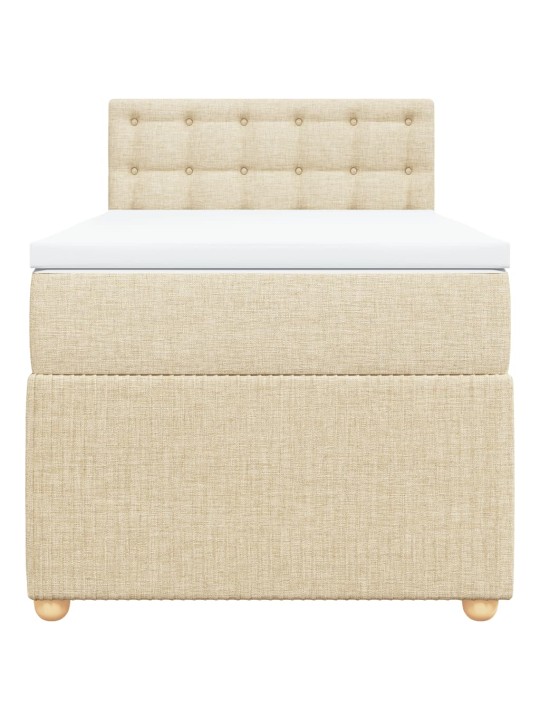 Box spring postel s matrací krémová 90x200 cm textil