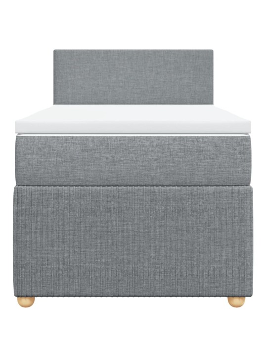 Box spring postel s matrací světle šedý 100 x 200 cm textil