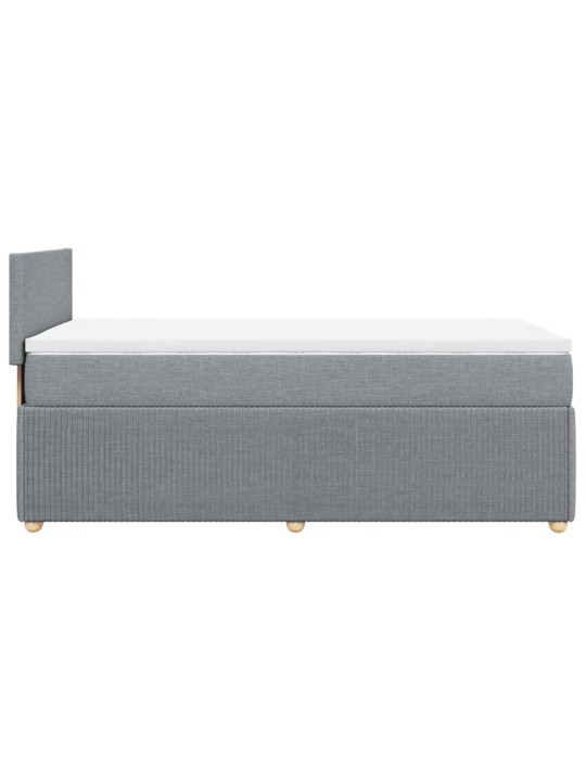 Box spring postel s matrací světle šedý 100 x 200 cm textil