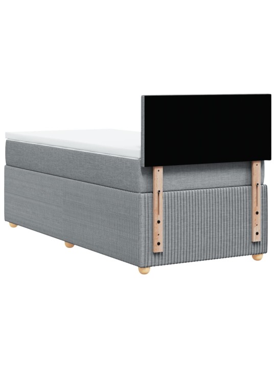 Box spring postel s matrací světle šedý 100 x 200 cm textil