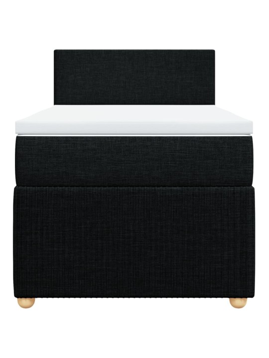 Box spring postel s matrací černá 100 x 200 cm textil