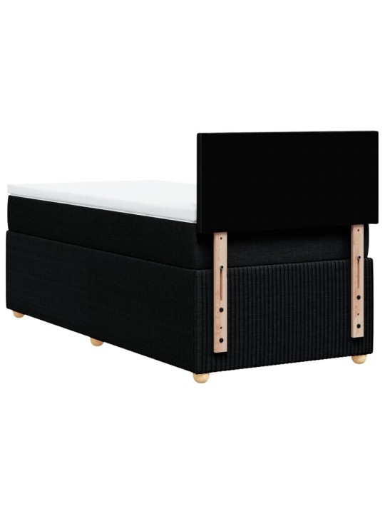 Box spring postel s matrací černá 100 x 200 cm textil